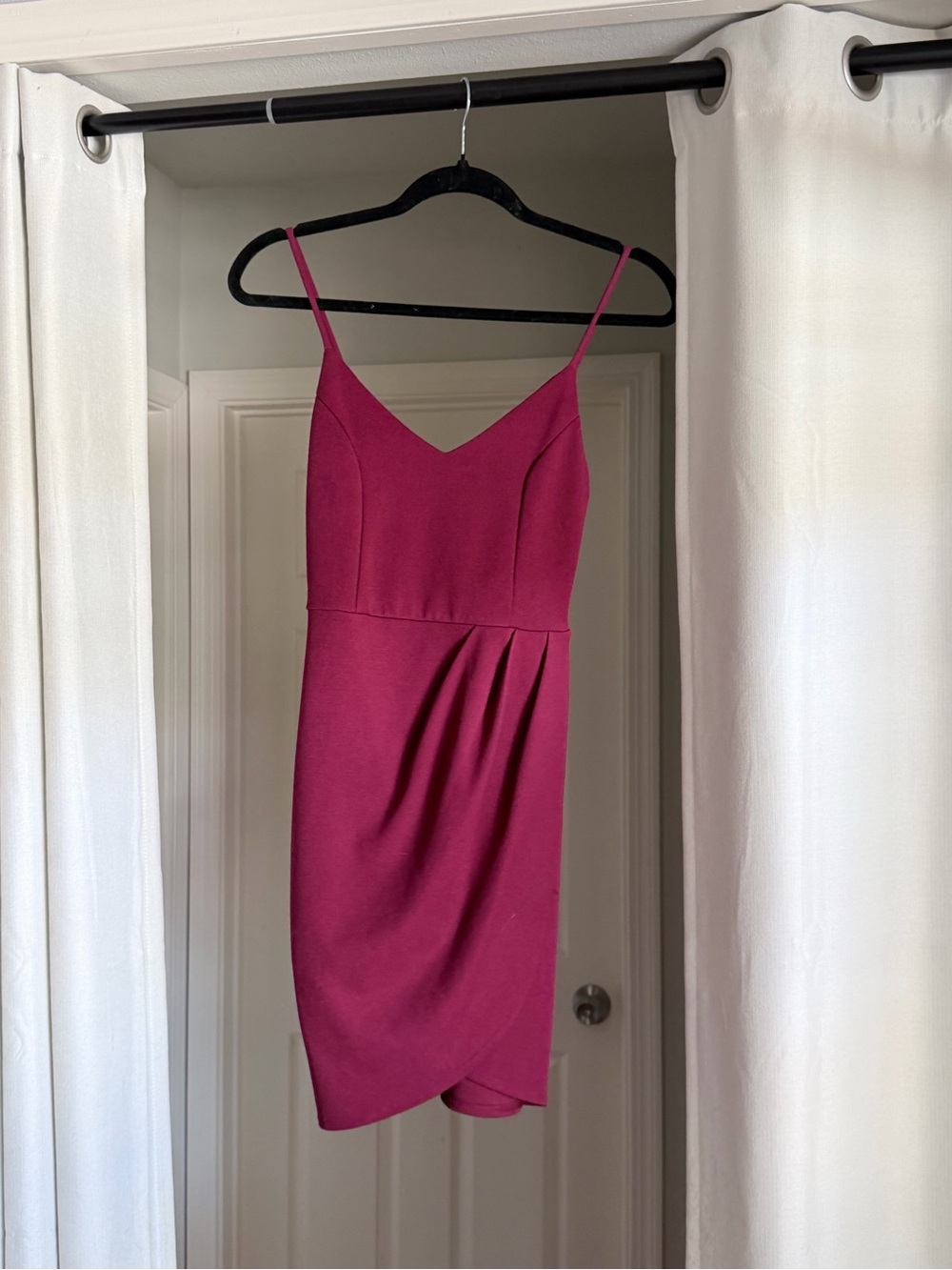 Lulus burgundy asymmetrical wrap dress size S